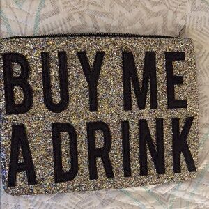 Glittery Silver and Black Clutch